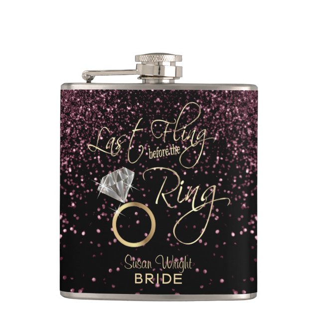 Last Fling before the Ring - Rose Gold Flask (Front)
