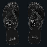 Last Fling Before the Ring - Silver Flip Flops<br><div class="desc">Bridal to be Flip Flop Shoes ready for you to personalize. ⭐This Product is 100% Customizable. Graphics and / or text can be added, deleted, moved, resized, changed around, rotated, etc... 99% of my designs in my store are done in layers. This makes it easy for you to resize and...</div>