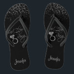 Last Fling Before the Ring - Silver Flip Flops<br><div class="desc">Bridal to be Flip Flop Shoes ready for you to personalize. ⭐This Product is 100% Customizable. Graphics and / or text can be added, deleted, moved, resized, changed around, rotated, etc... 99% of my designs in my store are done in layers. This makes it easy for you to resize and...</div>