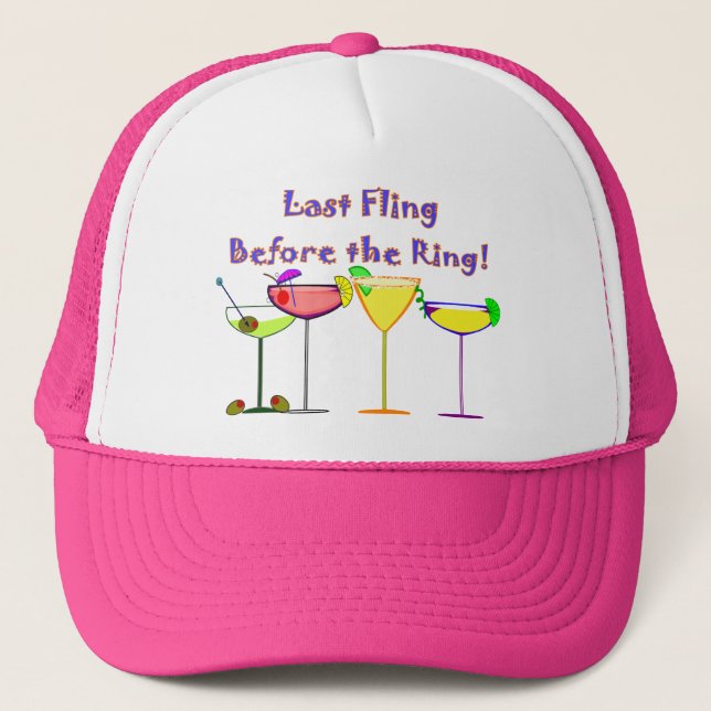 Last Fling Before The Ring Trucker Hat (Front)