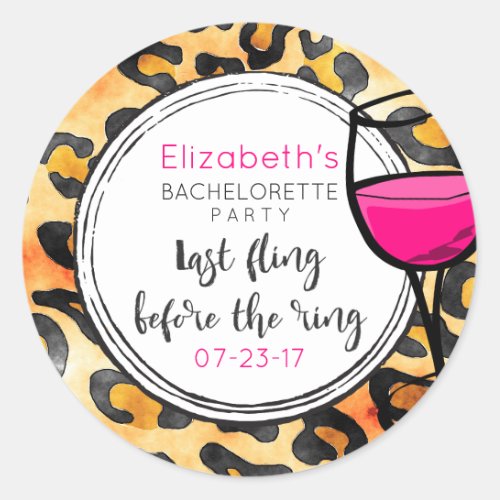 Last Fling Before The Ring Wild Bachelorette Classic Round Sticker
