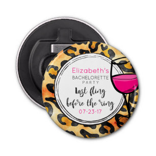 Last Fling Before The Ring Wild Bachelorette Party Bottle Opener