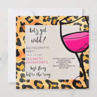Last Fling Before The Ring Wild Bachelorette Party Invitation