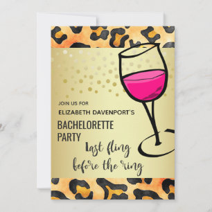 Last Fling Before The Ring Wild Bachelorette Party Invitation