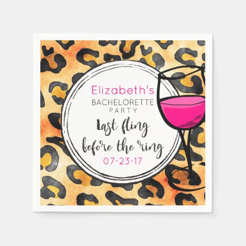Last Fling Before The Ring Wild Bachelorette Party Napkins