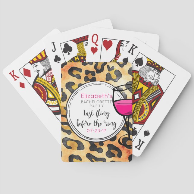 Last Fling Before The Ring Wild Bachelorette Party Poker Cards (Back)