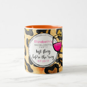 Last Fling Before The Ring Wild Bachelorette Two-Tone Coffee Mug