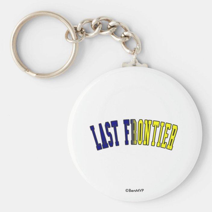 Last Frontier in State Flag Colors Keychain