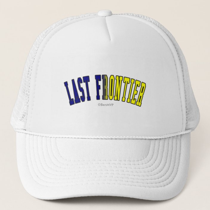 Last Frontier in State Flag Colors Trucker Hat