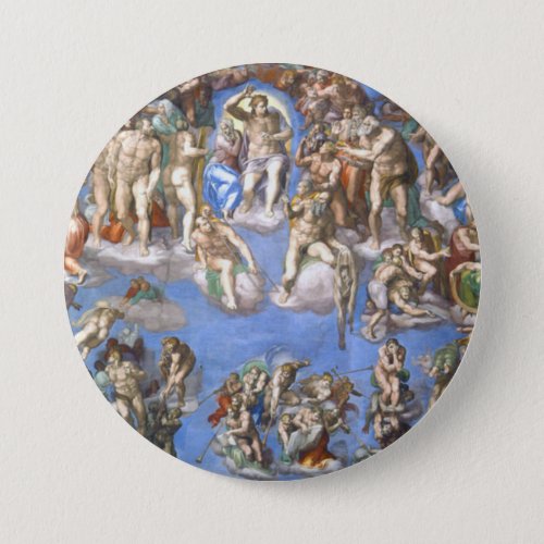 Last Judgement From The Sistine Chapel By Michelan Button