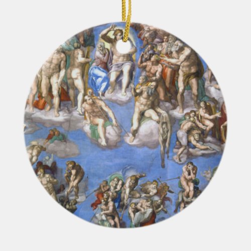 Last Judgement From The Sistine Chapel By Michelan Ceramic Ornament