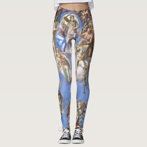 Last Judgement From The Sistine Chapel By Michelan Leggings
