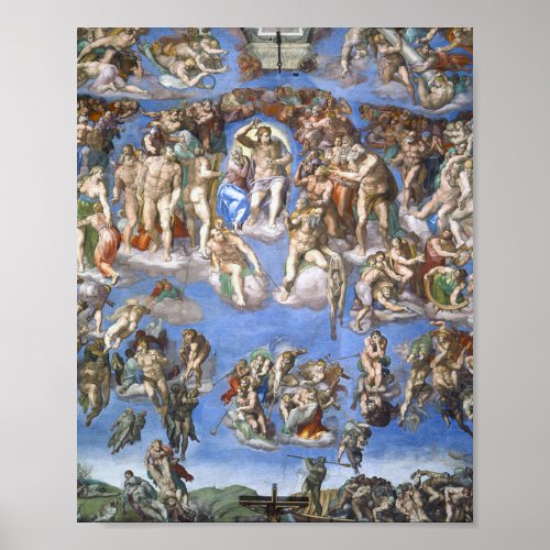 Last Judgement From The Sistine Chapel By Michelan Poster