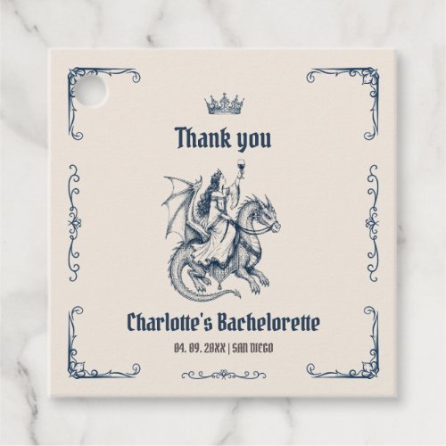 Last Knight Out Medieval Bachelorette Party Favor Tags