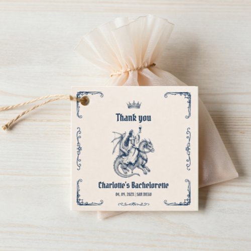 Last Knight Out Medieval Bachelorette Party Favor Tags