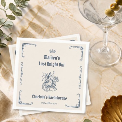 Last Knight Out Medieval Bachelorette Party Napkins