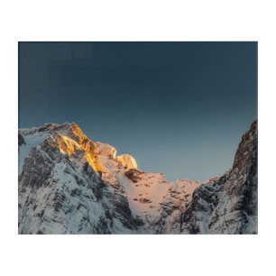Last light before sunset on mountains acrylic print