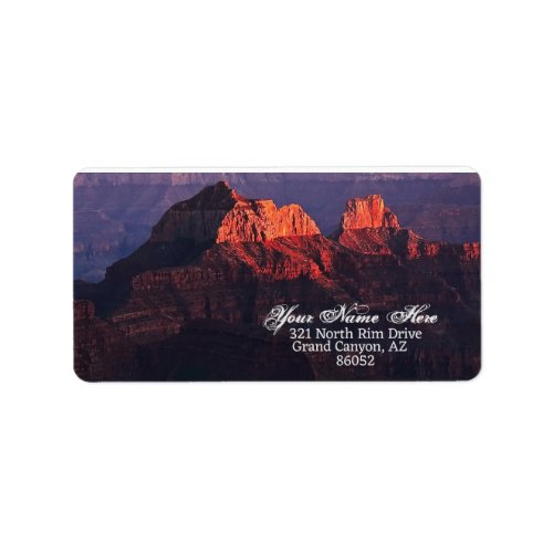Last Light Sunset Glow Grand Canyon North Rim Label