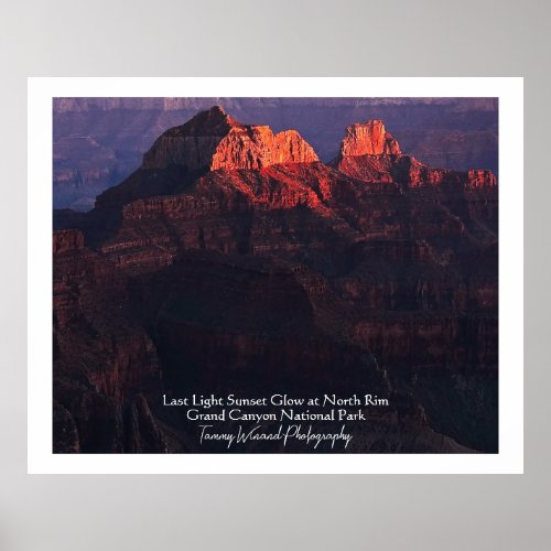 Last Light Sunset Glow Grand Canyon North Rim Poster