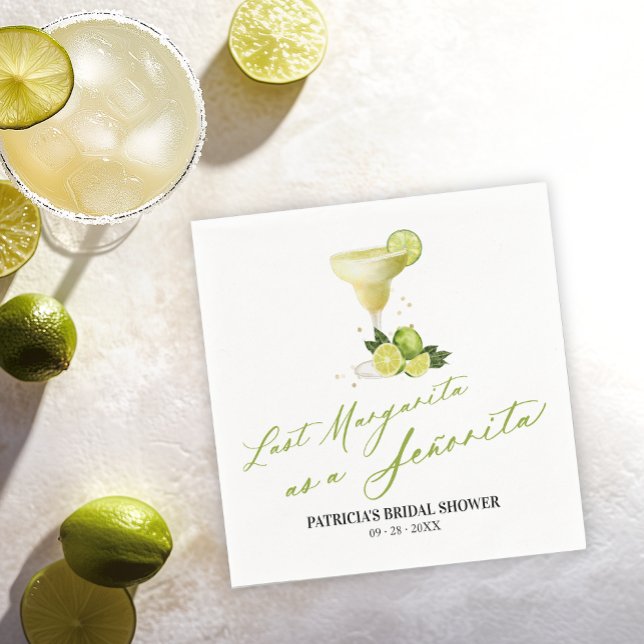 Last Margarita As A Señorita Bridal Shower  Napkins (Creator Uploaded)