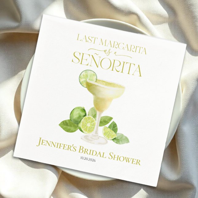 Last Margarita As A Señorita Bridal Shower Napkins (Creator Uploaded)