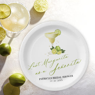 Last Margarita As A Señorita Bridal Shower Paper Plates