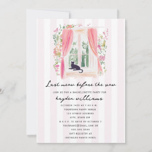 Last Meow Black Cat Bachelorette Invitation