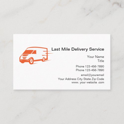 Last Mile Delivery Courier Service Business Card