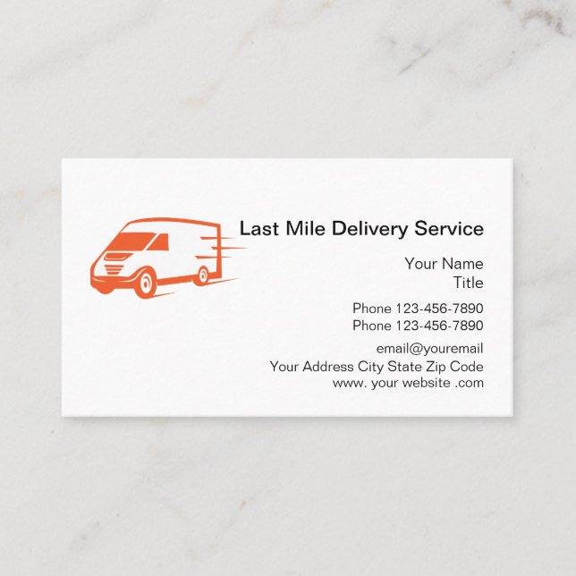 Last Mile Delivery Courier Service Business Card (Front)