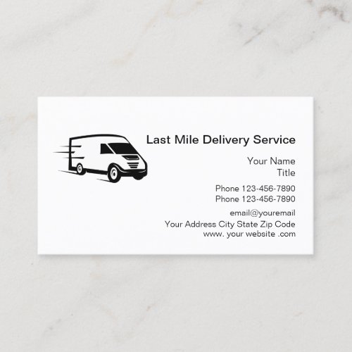 Last Mile Delivery Courier Service Business Card