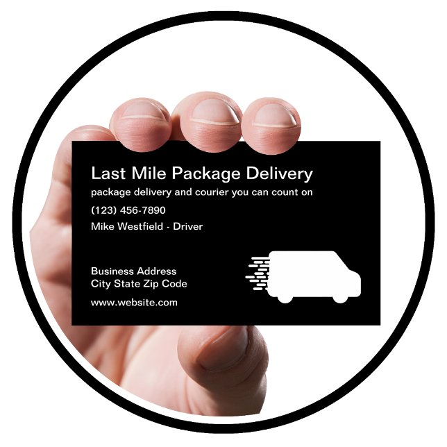 Last Mile Delivery Package Courier Business Card (Creator Uploaded)