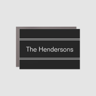 Last Name Black and White Mailbox Decal Magnet