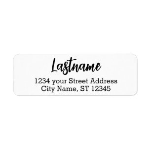 Last Name - Blessings Script font - Return Address Label