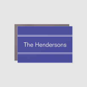 Last Name Blue and White Mailbox Decal Magnet