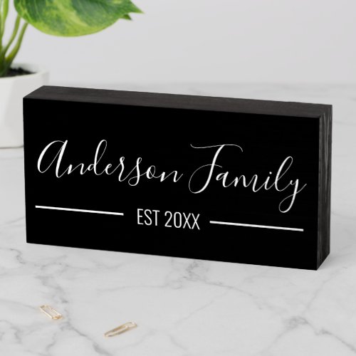 Last Name _ Date Established Wooden Box Sign