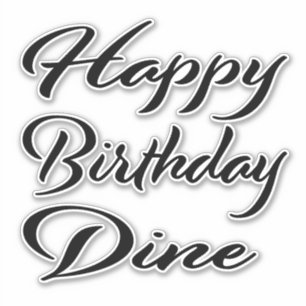 Last Name First Name black sticker birthday