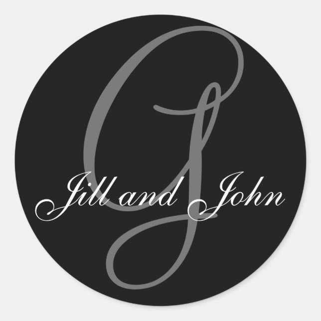 Last Name Initial G plus First Names Black Sticker (Front)