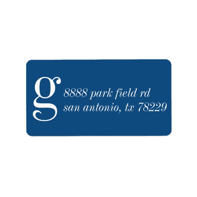 Last Name Initial Monogram Return Address Label (Front)