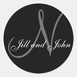 Last Name Initial "N" plus First Names Sticker