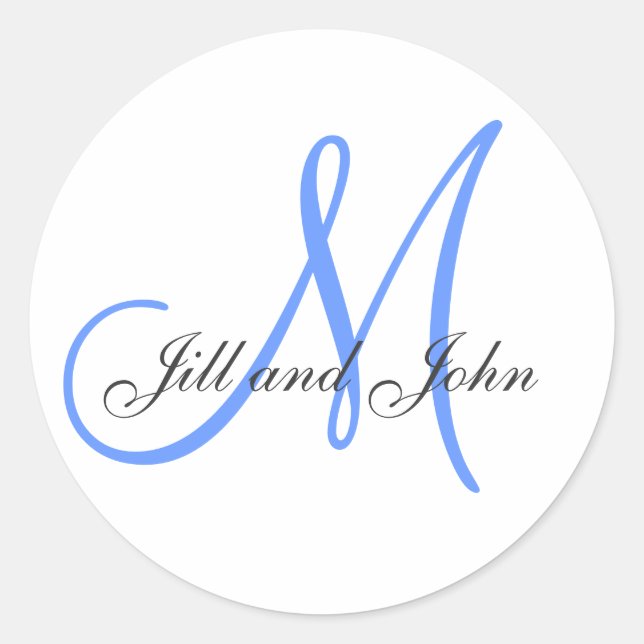 Last Name Initial plus First Names Blue Sticker (Front)