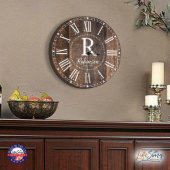 Last Name, Initials, and Year Family Wall Clock (Lifestyle)