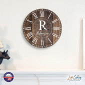 Last Name, Initials, and Year Family Wall Clock (Lifestyle)