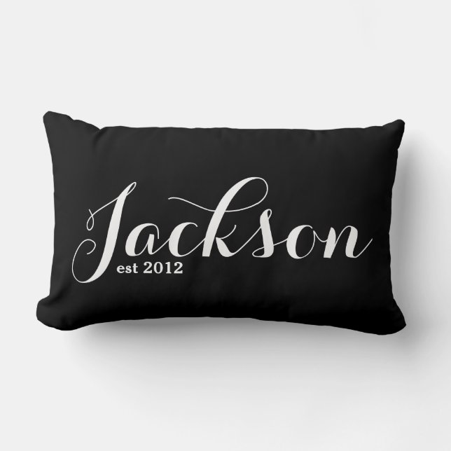 Last Name Lumbar Pillow (Front)