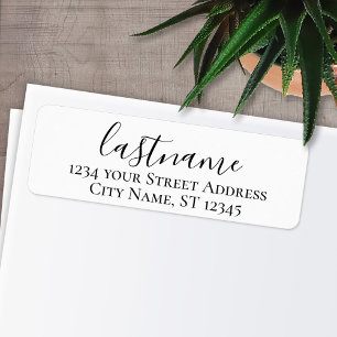 Last Name - Morgana Script Custom Return Address Label
