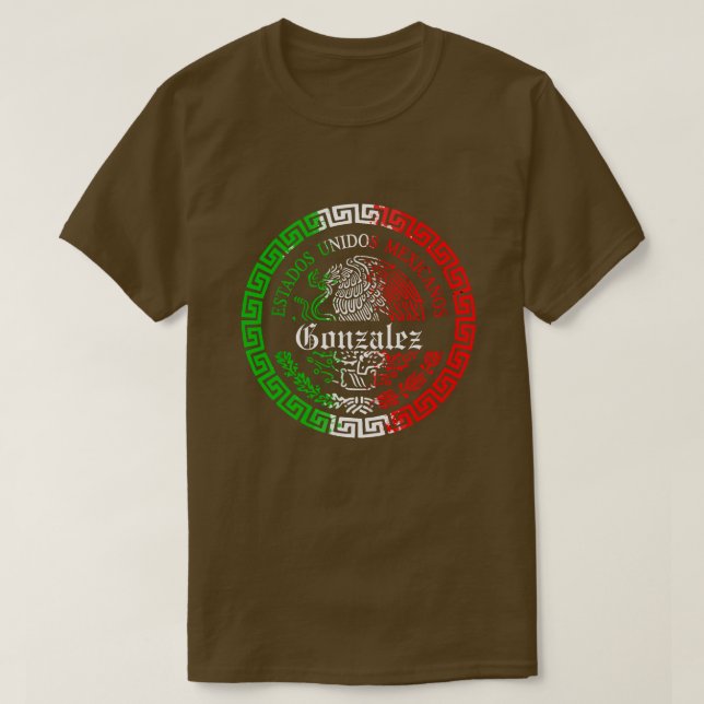 Last name personalized mexico shirts with name (Design Front)