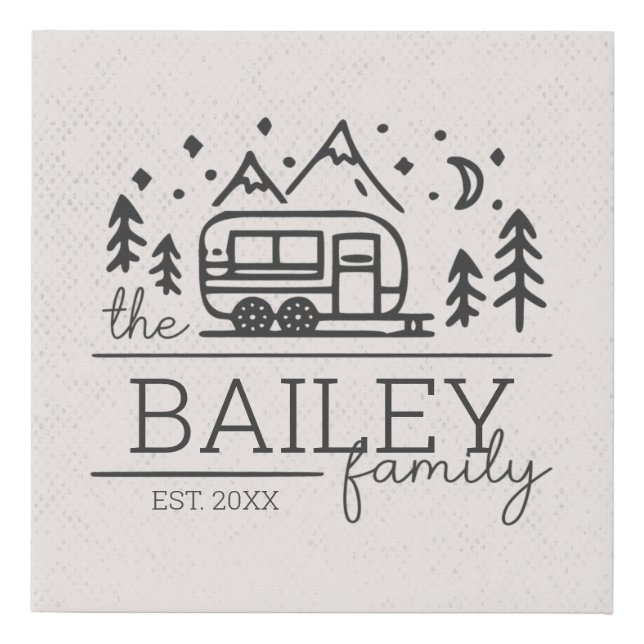 Last Name Wood Camper decor RVing wall art (Front)