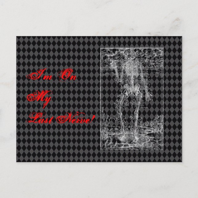 Last Nerve - Halloween Skeleton Postcard (Front)