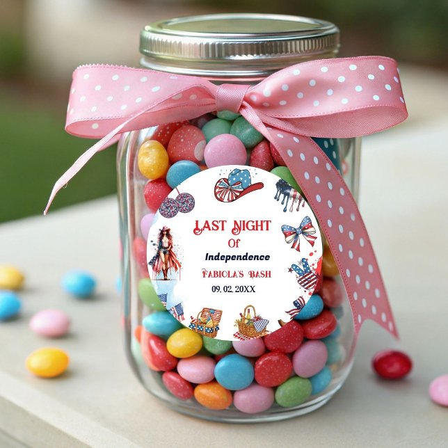 Last night of independence 4th of Bachelorette Classic Round Sticker (Creator Uploaded)