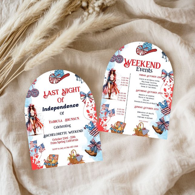 Last night of independence 4th of Bachelorette Invitation (Creator Uploaded)