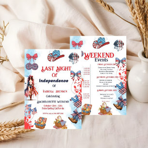 Last night of independence 4th of Bachelorette Invitation